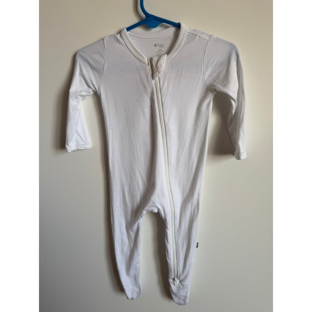 Kyte Baby White Bamboo Footie 3-6 Months